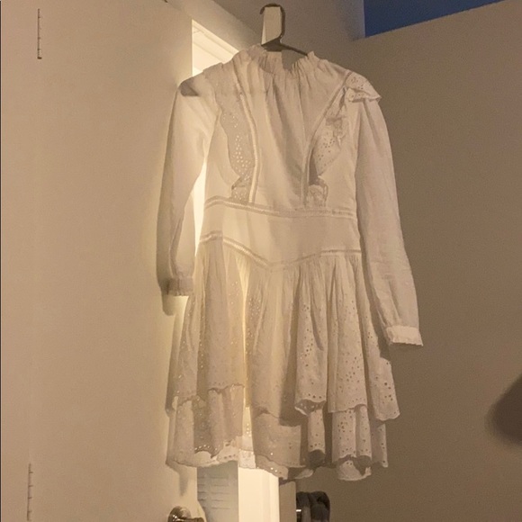 Allsaints Aislyn Broiderie Dress White Size US 2 - Picture 5 of 9